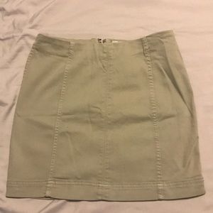 Green mini skirt